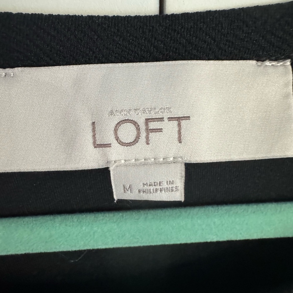 LOFT Black Tank Top with Lace Detail - Picture 2 of 5